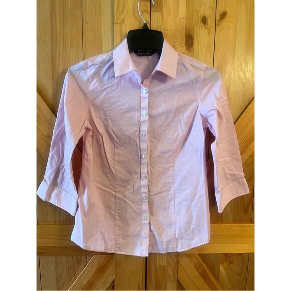 Eddie Bauer Shirt Wrinkle Resistant 3/4 Sleeve Striped Stretch Button Up XS (104 - Picture 1 of 5